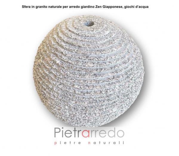 palla sfera in pietra decorativa laghetti ruscelli giardini granito pietrarredo costo
