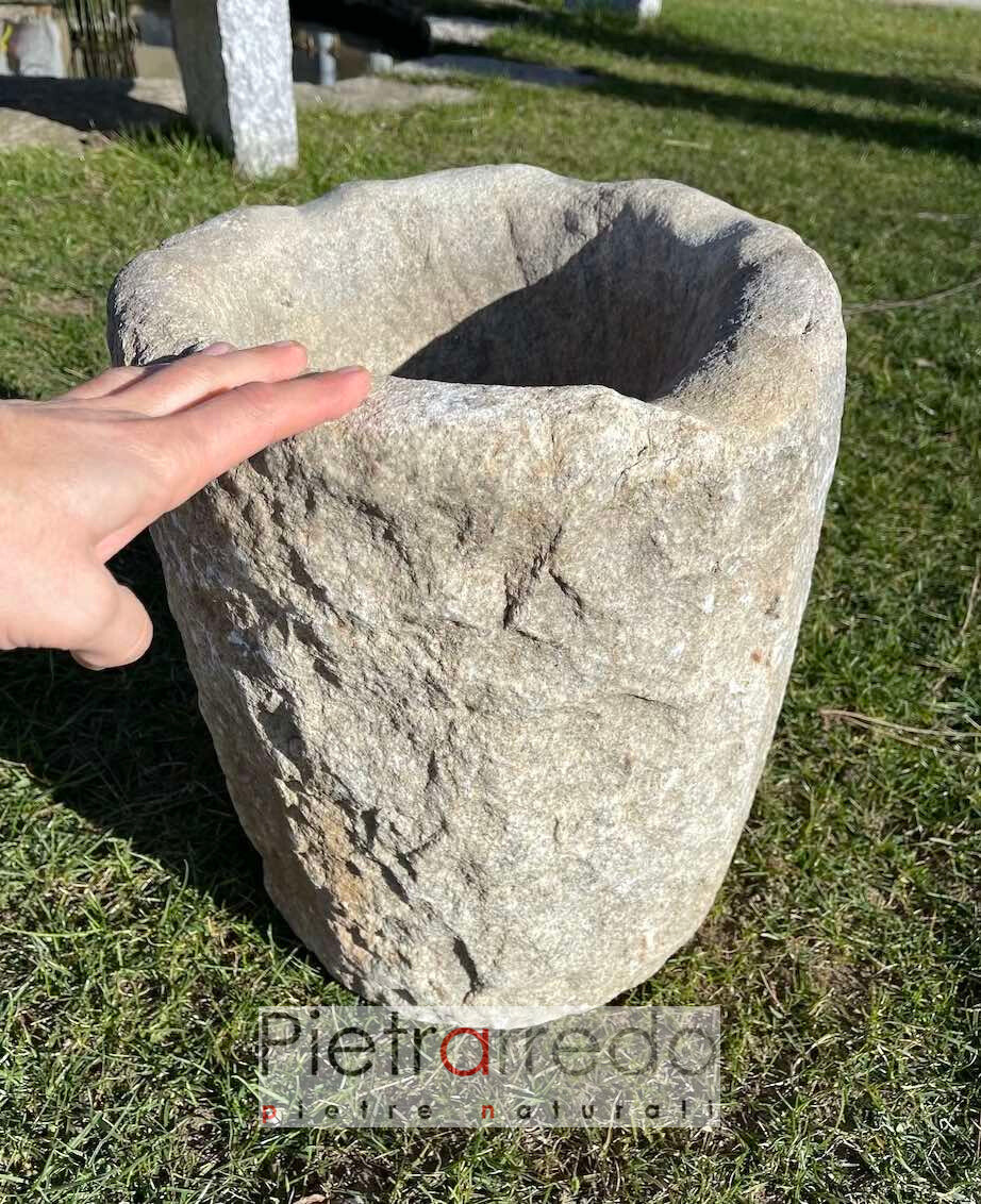 vaso in pietra naturale fioriera pietrarredo on sale