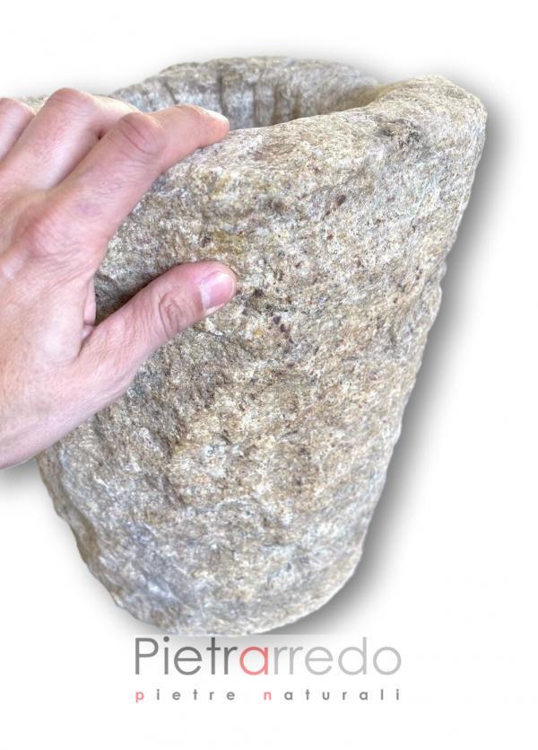 vaso in pietra naturale mortar stone price offert pietrarredo