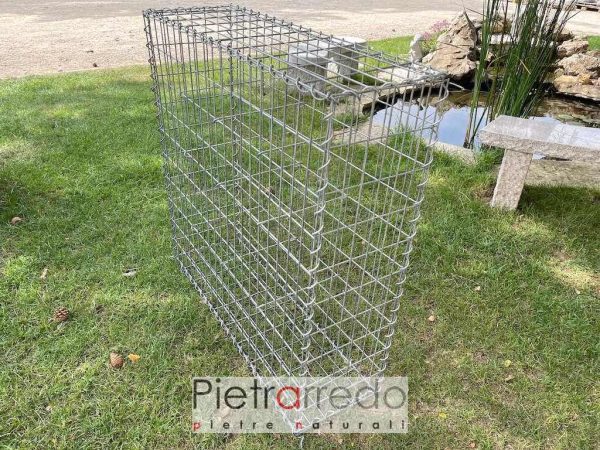 offerta gabbia rete zincata poer arredo giardino stone box pietrarredo 100x100x30 cm price steel gabion