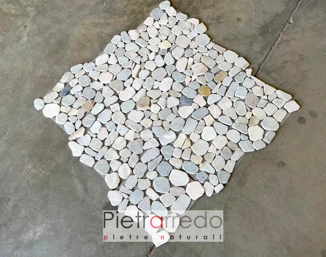 pavimento bagno mosaico pietra su rete pietrarredo colore misto interno doccia prezzo