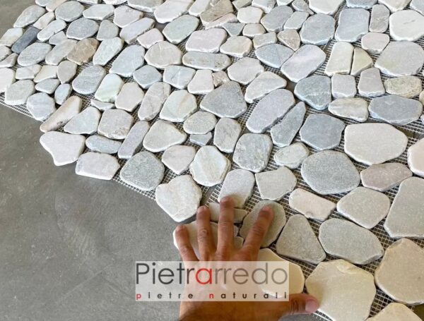 prezzi mosaici in sasso per pavimento e rivestimento doccia facciate offerta pietrarredo parabiago milano costo