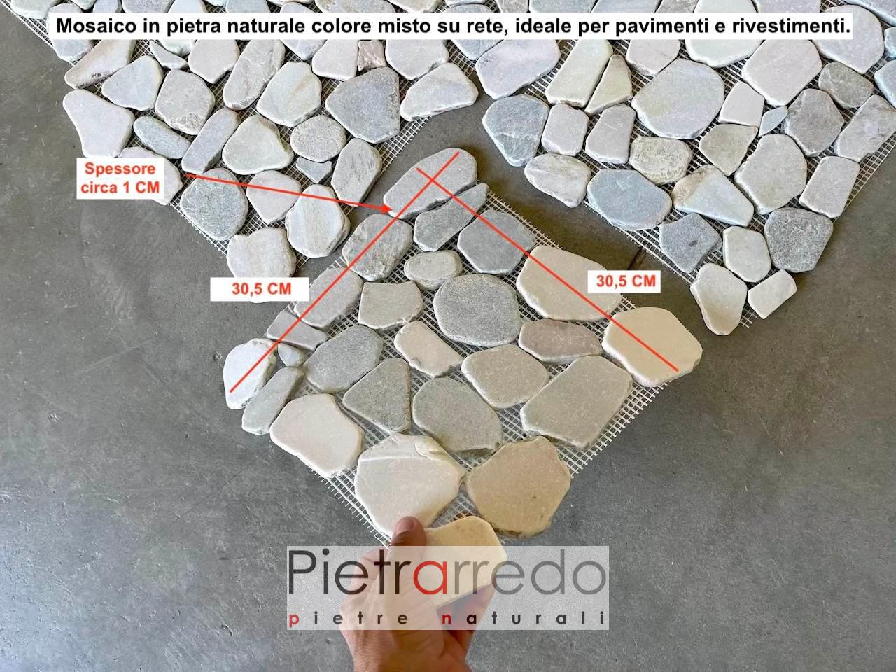 prezzo palladiana mosaico su rete sasso ciottolo pietrarredo Italia stone