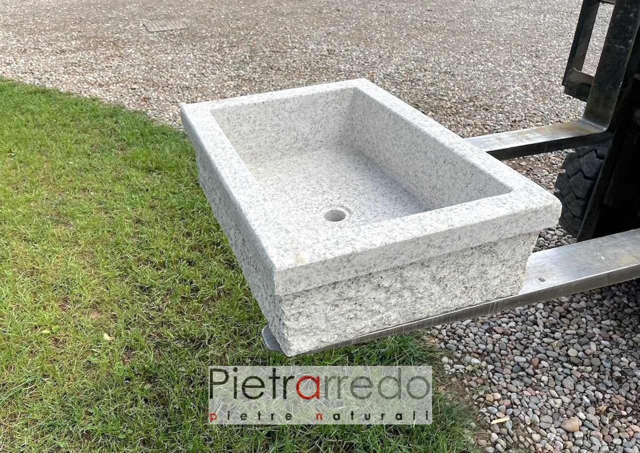 LAVANDINO LAVATOIO LAVABO FONTANA VASCA DA GIARDINO IN CEMENTO BIANCO O  BEIGE