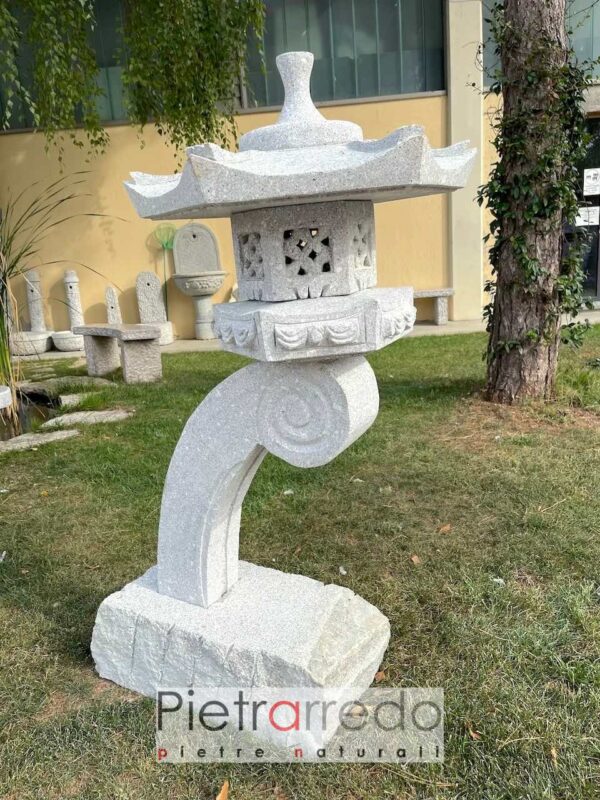 offerta lanterna giapponese in granito fatta a mano pietrarredo milano prezzo alta