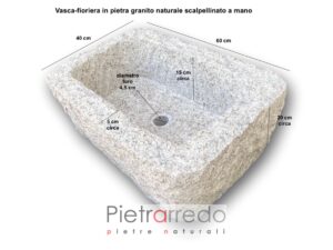 offerta vasca in granito bianco chiaro lavello vaschetta grezza pietrarredo prezzo