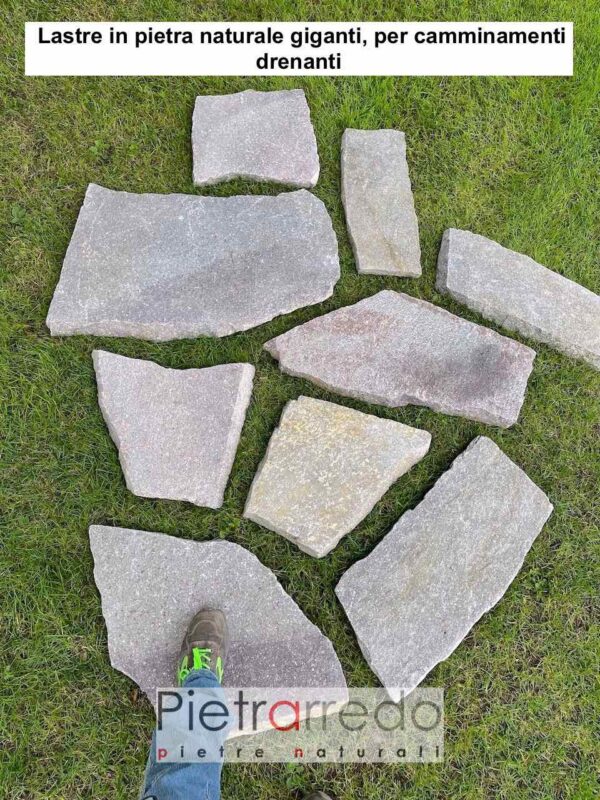lastre in pietra naturale per pavimentazioni drenanti e camminamenti giardini pietrarredo costo porfido
