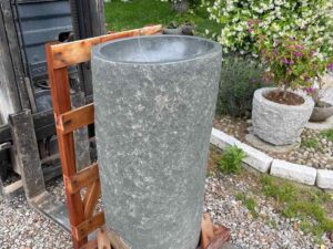 High pedestal sink in Sasso stone for monolith bathroom sink cost pietrarredo italy