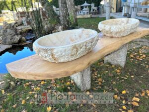 Lavandini in pietra naturale onice ovali a spacco beige 40x60 prezzo pietrarredo milano offerta