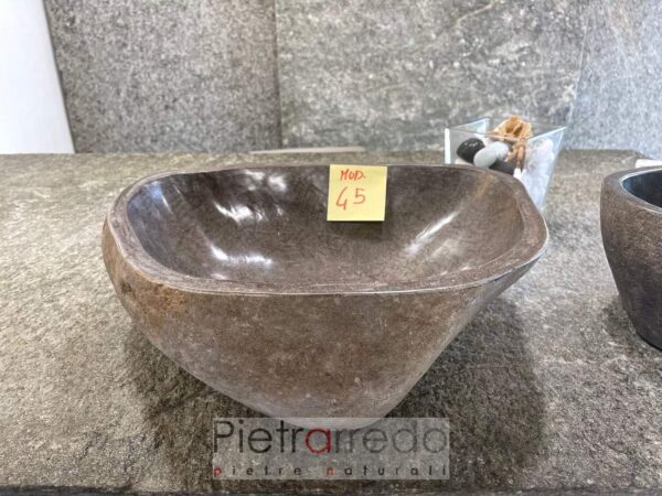 Offerta lavello d'appoggio per arredo bagno pietra sasso rustico prezzo pietrarredo