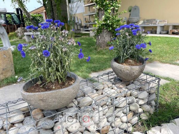 Porte-fleurs en pierre jardin en pierre élégant vase en pierre prix pietrarredo Milan Italie