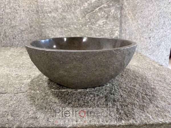 Round circular sink for bathroom countertop black black price by pietrarredo river stone