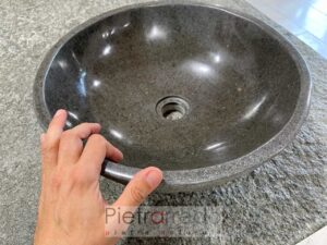 black round sink bathroom furniture in black stone cost pietrarredo