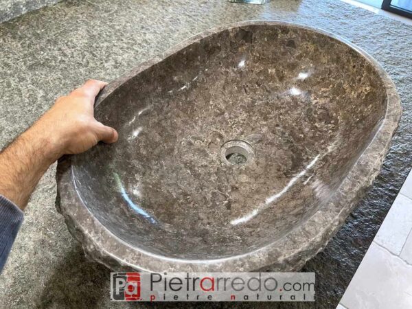 costo lavello sasso pietra per arredo bagno elegante prezzo pietrarredo 40cm x 60 cm