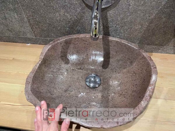 lavabo lavabo en pierre sculptée pierre naturelle 50 cm prix discount pietrarredo on sale
