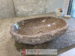 lavandino in sasso pietra naturale da 40 x 60 mod 13 pietrarredo milano costo per arredo bagno