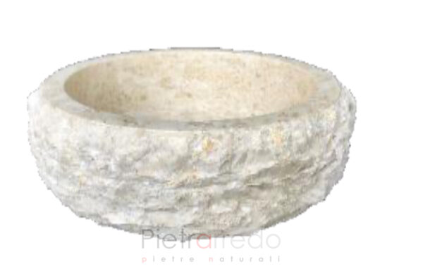 lavello appoggio per bagno colore crema bello elegante prezzo pietrarredo diametro 40 cm