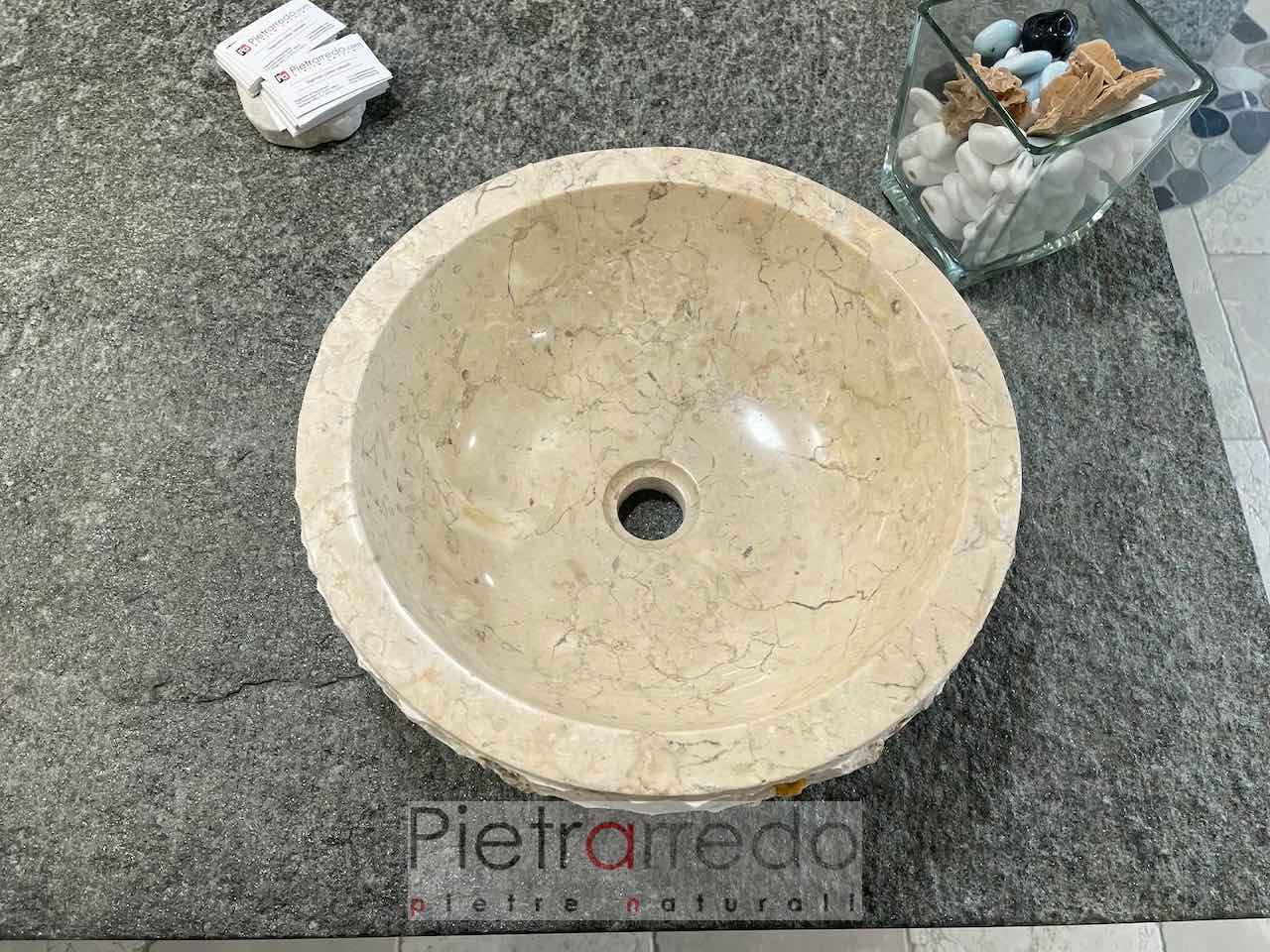 round oval washbasin cream beige color elegant pietrarredo cost for bathroom furniture italian marble