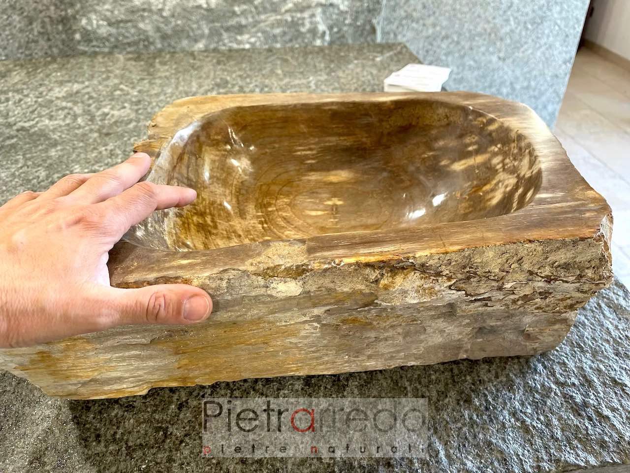 lavandini in legno pietrificato pietrarredo prezzo da foreste fossili sconto per arredo bagno