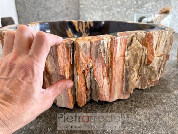 lavandino d'appoggio legno fossilizzato foreste fossili pietrarredo