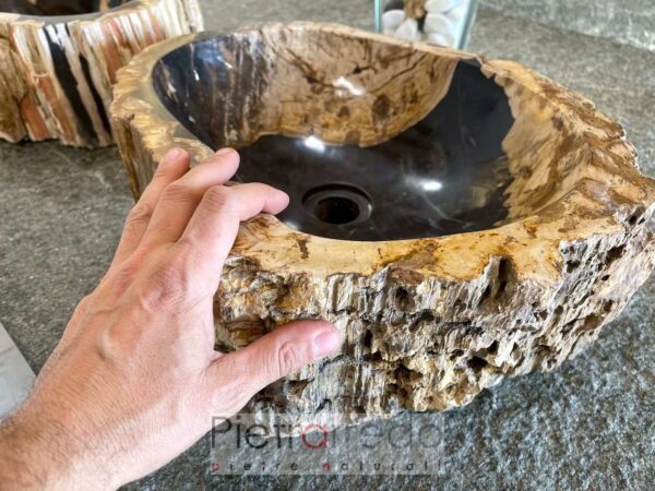 prezzi e sconti legno fossilizzato per arredo bagno lavandino pietrarredo