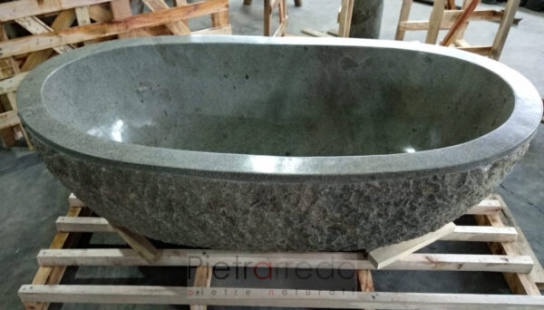 vasca da bagno in pietra naturale grigia bella moderno pietrarredo prezzo