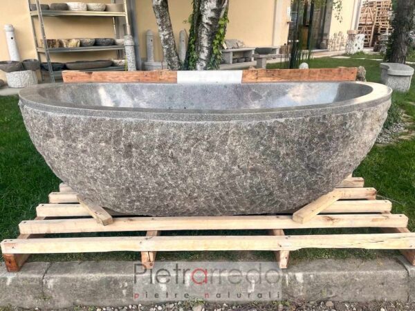 vasca da bagno in pietra naturale per bagno 180 cm fatta a mano sasso pietrarredo costo stone