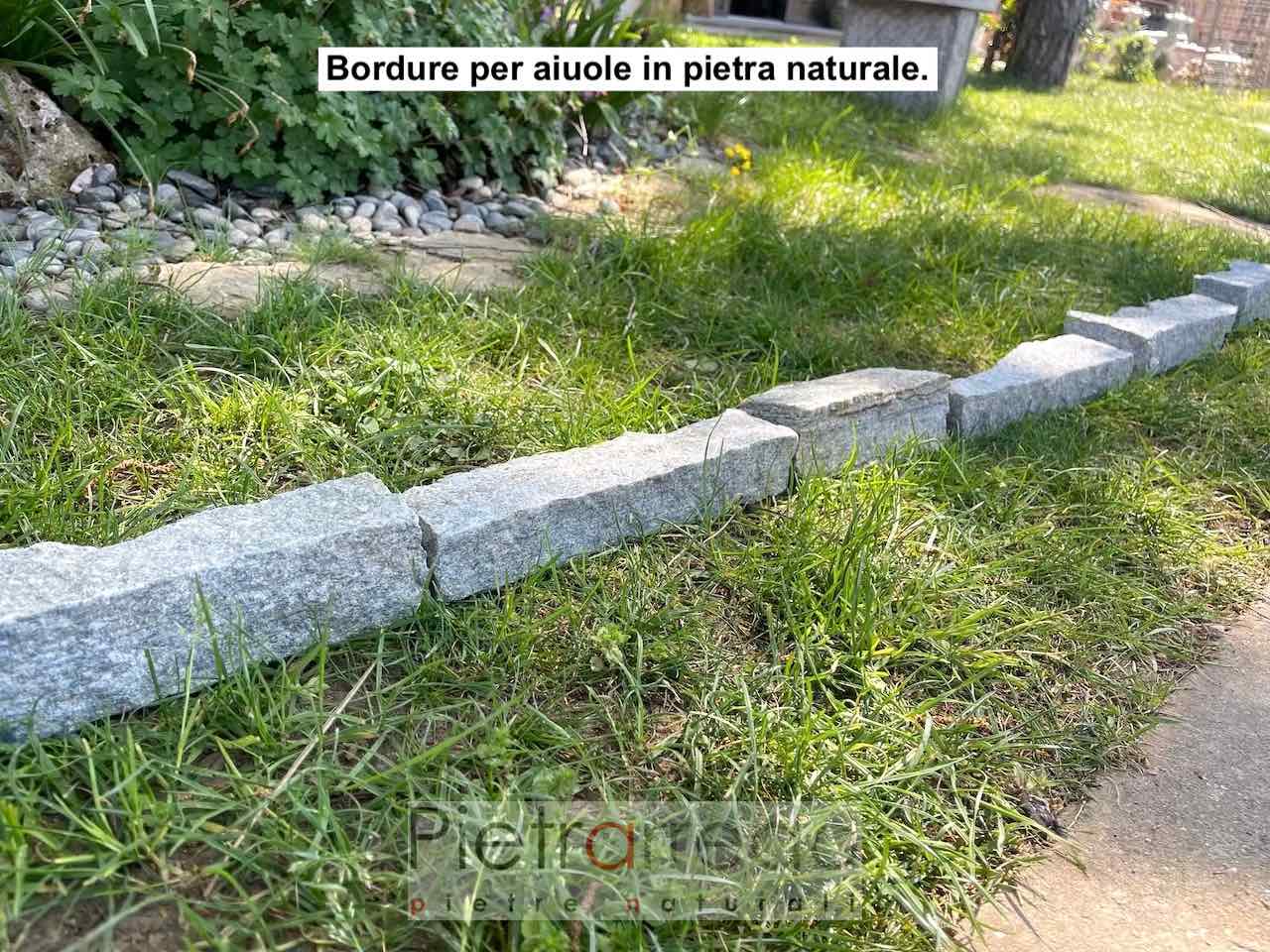 Bordure blocchetti mattoncini per aiuole in pietra naturale prezzo costo luserna tranciata 4-6 cm pietrarredo Milano Parabiago