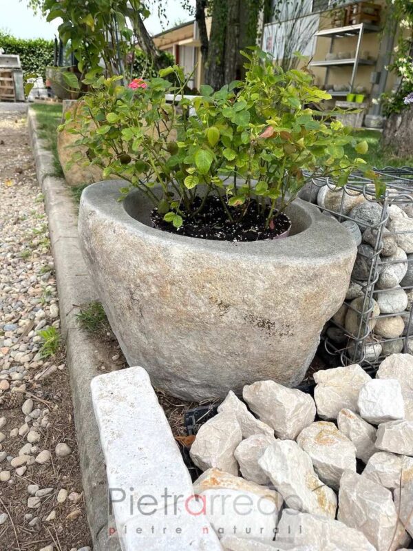 stone flower holder stone garden elegant stone vase pietrarredo price Milan Italy