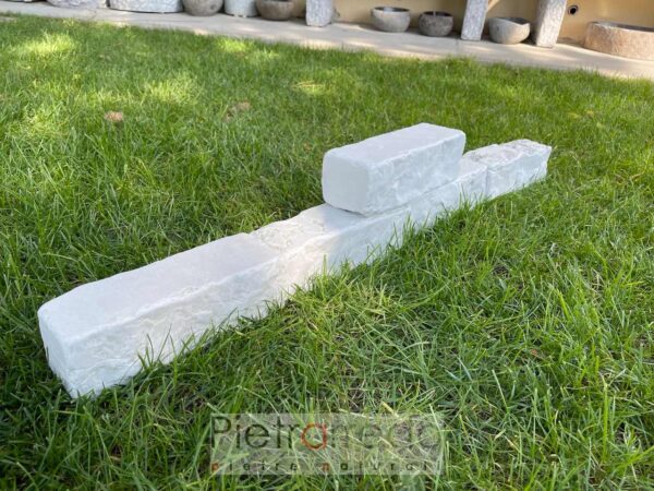 Blocks in antiqued white Perlino marble for flowerbeds and gardens prices and offers pietrarredo milano italy stone on sale
