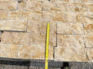 Spaccatello stone cladding in royal yellow marble height 10 cm price cost meter pietrarredo italia onsale
