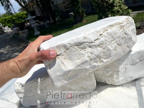 blocchetti tranciati in marmo bianco perlino blocchi per aiuole prezzo pietrarredo stone garden