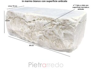 blocs tranchés en blocs de marbre perlino blanc pour parterres prix pietrarredo