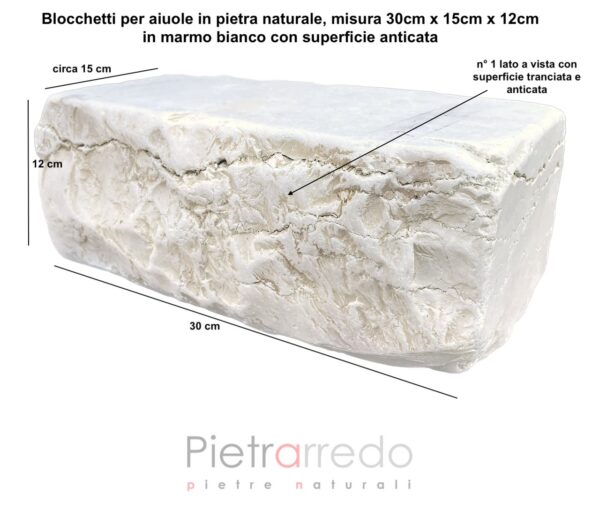 blocs tranchés en blocs de marbre perlino blanc pour parterres prix pietrarredo