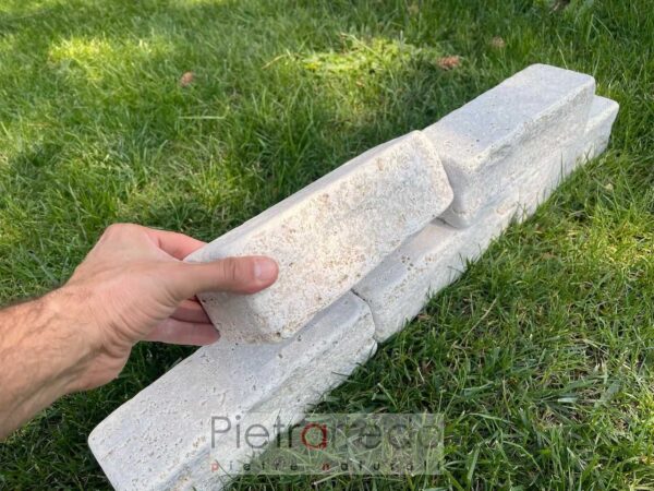 borders in travertine natural stone 25cm x 8cm elegant lawn flower beds price pietrarredo cost