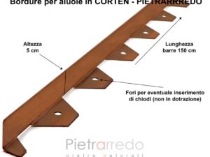 corten steel bars for borders flower beds garden pietrarredo Milano on sale