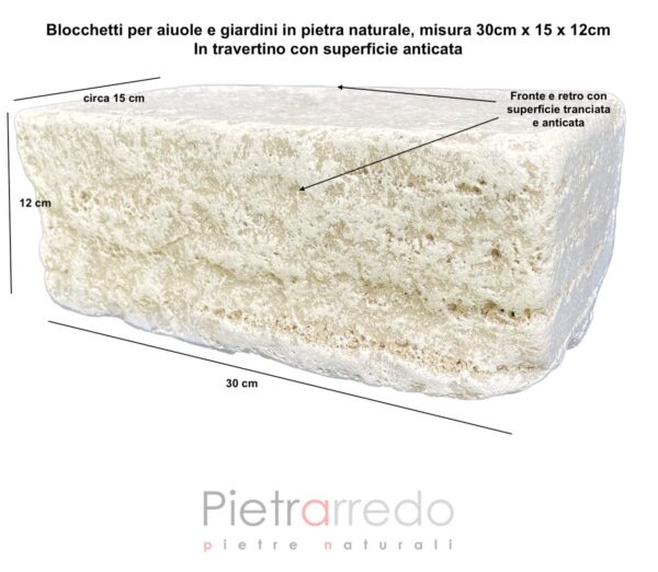 offer antiqued travertine blocks for the creation of flowerbeds and walls in the garden garden pietrarredo price offerta blocchi pietra travertino