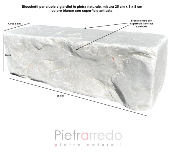 offerta mattoni in marmo per bordure aiuole e giardini perlino bianco prezzo pietrarredo parabiago
