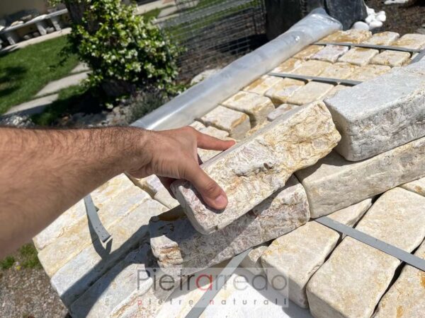 royal yellow marble blocks for borders flowerbeds price cost pietrarredo Milano Italy stone garden