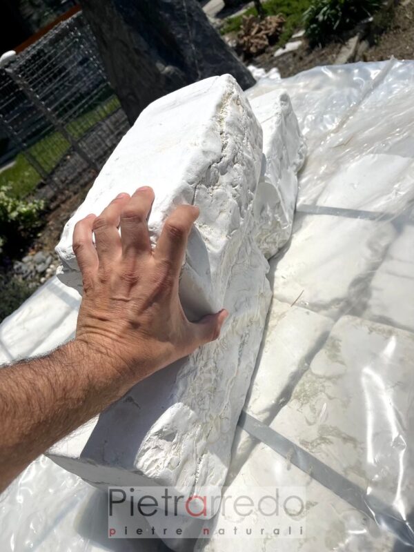 sliced blocks in white perlino marble blocks for flowerbeds price pietrarredo