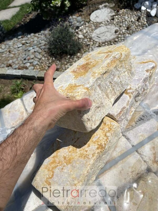 yellow marble block 30 cm x 12 x 15cm antiqued royal yellow color for curbs and borders flower beds and gardens pietrarredo price cost