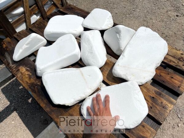 Blocchi marmo thassos offerta bianco brillantinato stone garden pietrarredo costo