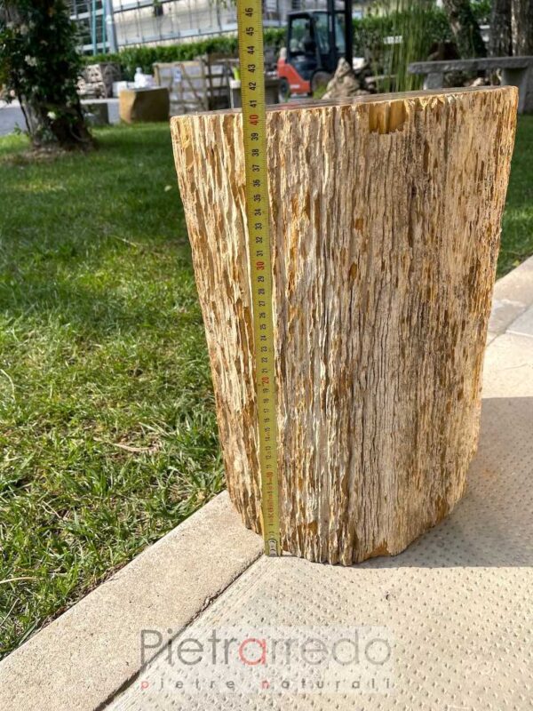 tabouret piédestal en bois fossile pétrifié prix marbre Pietrarredo milan italie