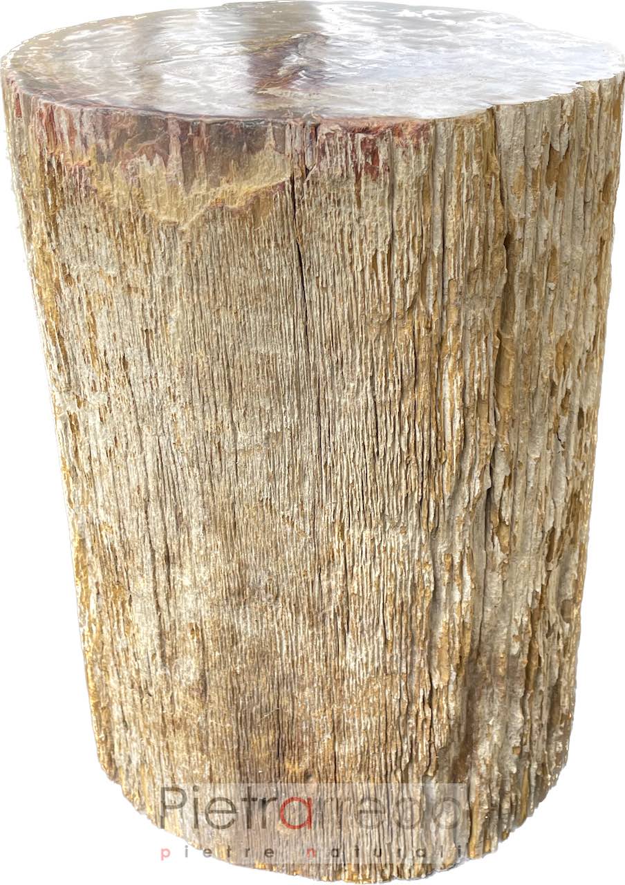taburete de pedestal en madera fósil petrificada pietrarredo mármol precio milán italia