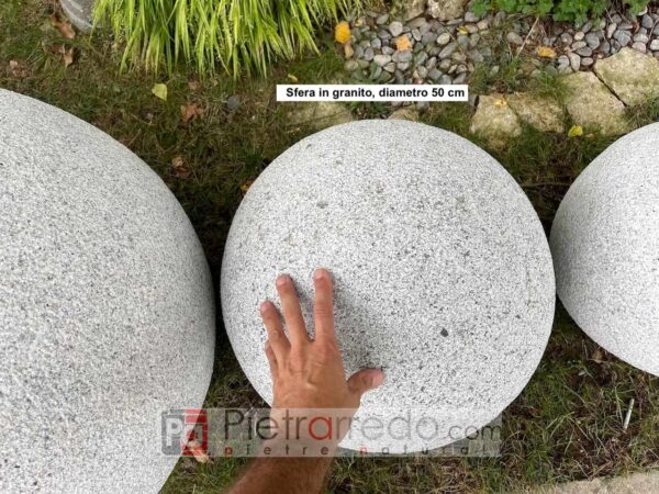 Boules de sphères de granit naturel pour salon de jardin zen japonais offre de prix pietrarredo Parabiago Milan Italie
