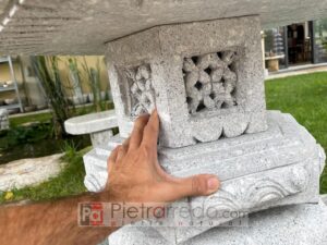 Japanese-lantern-in-Rokkaku-Yukimi-granite-stone-height-90-cm-on-offer-for-Japanese-Zen-gardens-pietrarredo-Parabiago