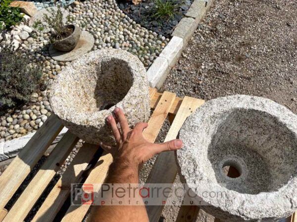 offer pierarredo italia granite planter 30 cm diameter discount price for garden furniture
