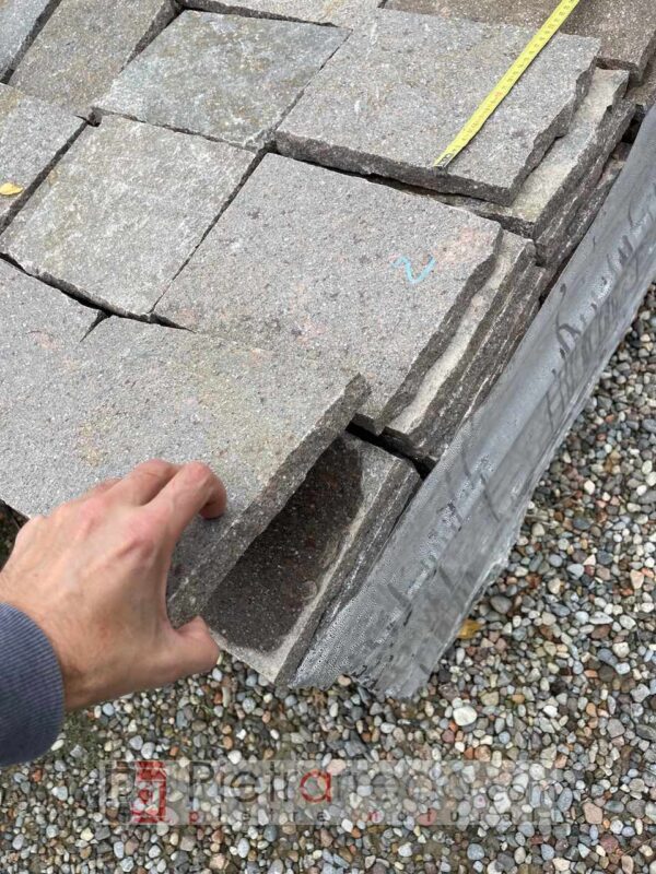 offre porphyre carré de 20 cm avec côtés coulissants coupé gris brun prix revêtement de sol pietrarredo