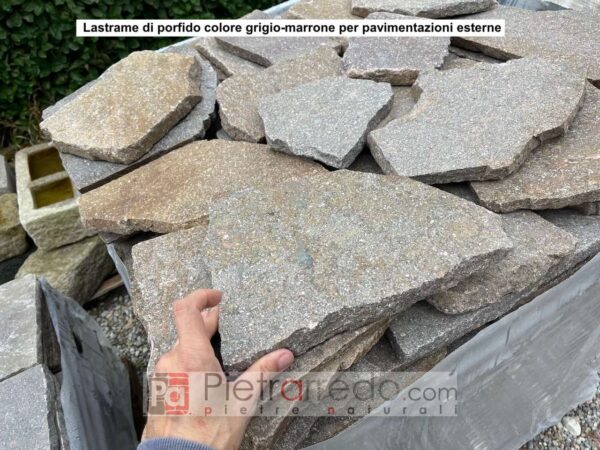 prezzo lastrame porfido grigio marrone pietrarredo costo offerta pavimentazione esterna
