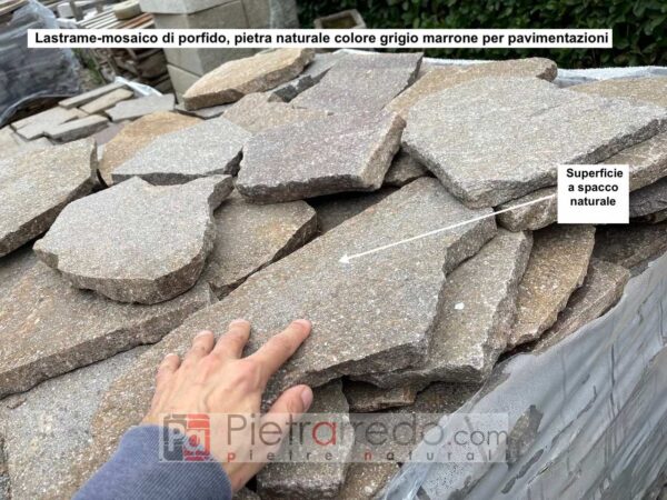 price of gray brown porphyry slabs pietrarredo cost of external flooring offer